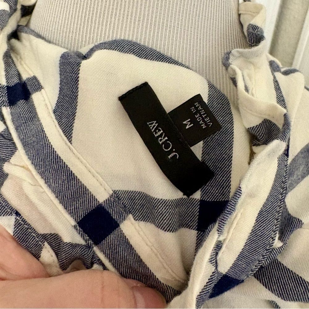 J Crew Ruffle Popover Flannel Top - Picture 6 of 8